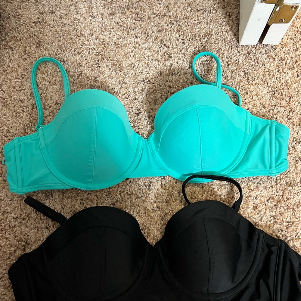 Old Navy Blue and Black Underwire Bikini tops